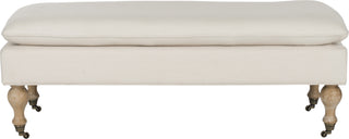 Safavieh Hampton Pillowtop Bench Cream and White Wash Furniture main image