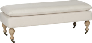 Safavieh Hampton Pillowtop Bench Cream and White Wash Furniture 