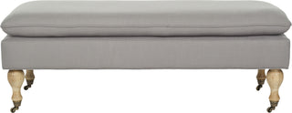 Safavieh Hampton Pillowtop Bench Arctic Grey and Pickled Oak Furniture main image