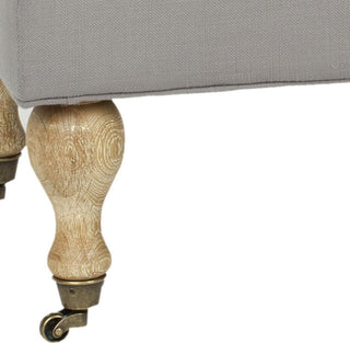 Safavieh Hampton Pillowtop Bench Arctic Grey and Pickled Oak Furniture 