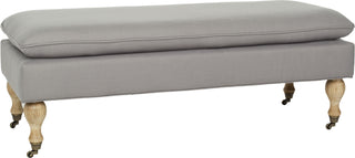 Safavieh Hampton Pillowtop Bench Arctic Grey and Pickled Oak Furniture 