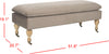 Safavieh Hampton Pillowtop Bench Mushroom Taupe and Pickled Oak Furniture 