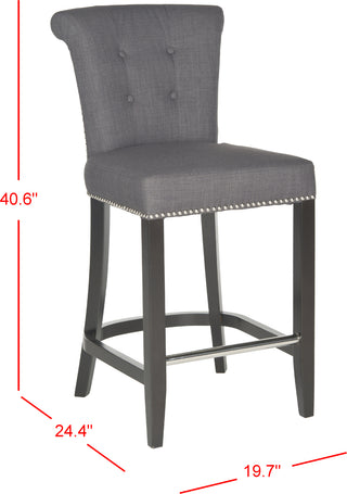 Safavieh Addo Ring Counter Stool Charcoal and Espresso Furniture 