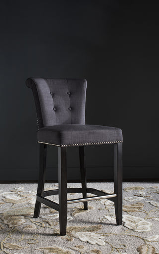 Safavieh Addo Ring Counter Stool Charcoal and Espresso Furniture 