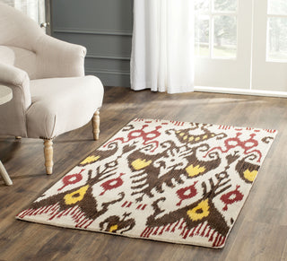 Safavieh Ikat Ikt216 Beige/Brown Area Rug Room Scene Feature