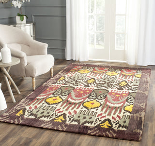 Safavieh Ikat Ikt217 Creme/Brown Area Rug Room Scene Feature