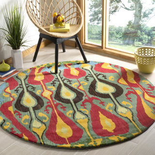 Safavieh Ikat Ikt222 Blue/Green Area Rug Room Scene Feature