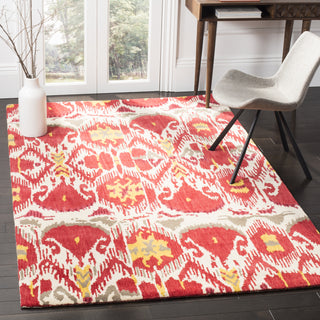 Safavieh Ikat Ikt226 Ivory/Red Area Rug Room Scene Feature