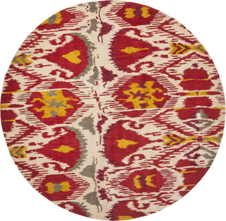 Safavieh Ikat Ikt226 Ivory/Red Area Rug Round