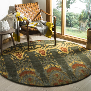 Safavieh Ikat Ikt464 Olive/Gold Area Rug Room Scene