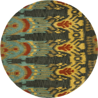 Safavieh Ikat Ikt464 Olive/Gold Area Rug Round