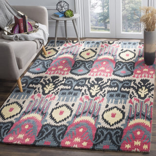 Safavieh Ikat Ikt466 Beige/Blue Area Rug Room Scene Feature