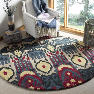 Safavieh Ikat Ikt466 Beige/Blue Area Rug Room Scene