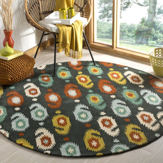 Safavieh Ikat Ikt471 Charcoal/Multi Area Rug Room Scene Feature