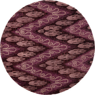 Safavieh Ikat Ikt473 Dark Brown/Purple Area Rug Round