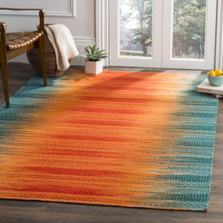 Safavieh Kilim KLM821 Teal/Red Area Rug Room Scene