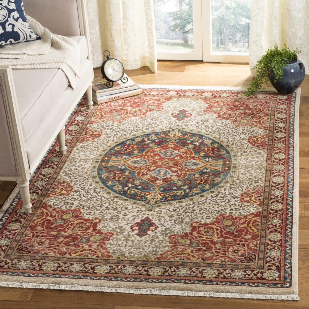 Safavieh Kashan KSN302D Ivory/Red Area Rug  Feature