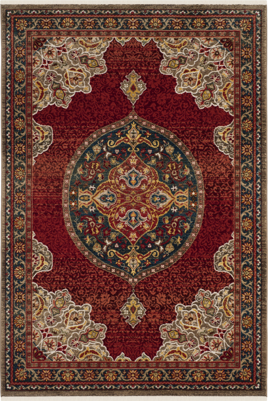 Safavieh Kashan Collection KSN306M Blue / Red Rug - 2' 6 x 8