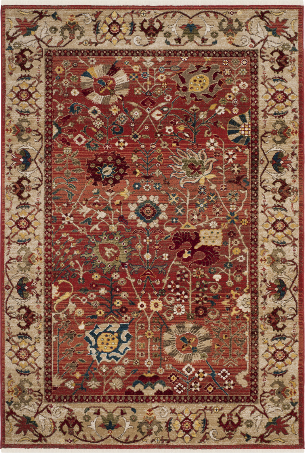 Safavieh Kashan Collection KSN306M Blue / Red Rug - 2' 6 x 8