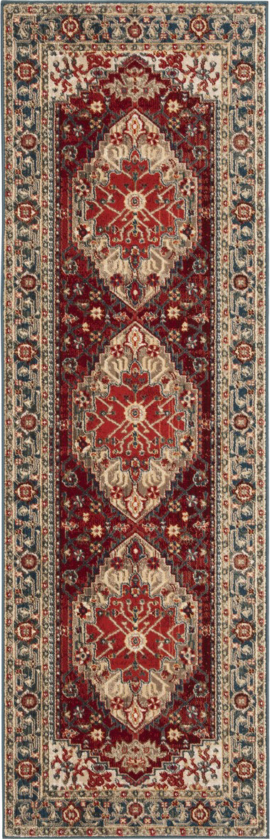 Safavieh Kashan Collection KSN306M Blue / Red Rug - 2' 6 x 8