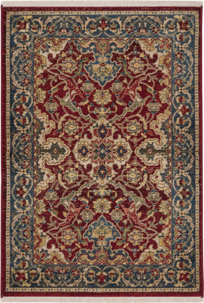 Safavieh Kashan Collection KSN306M Blue / Red Rug - 2' 6 x 8