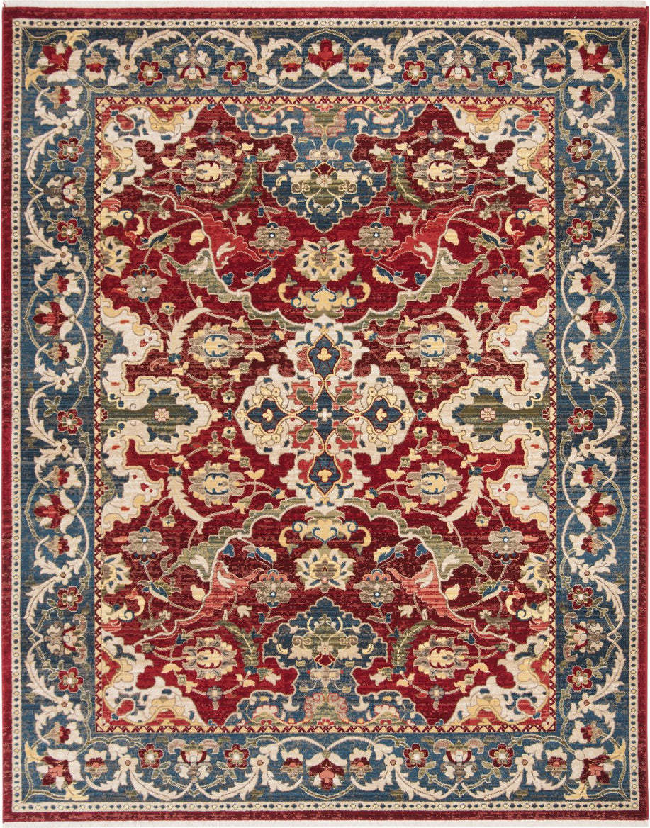 Safavieh Kashan Collection KSN306M Blue / Red Rug - 2' 6 x 8