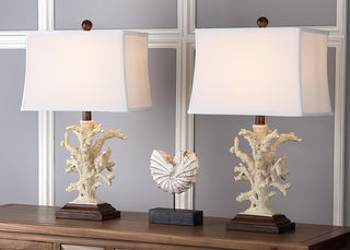 Safavieh Key 22-Inch H West Coral Lamp Cream 