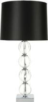 Safavieh Amanda 31-Inch H Black Crystal Glass Globe Lamp Clear 