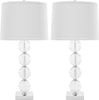 Safavieh Amanda 31-Inch H White Crystal Glass Globe Lamp Clear 
