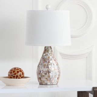 Safavieh Lauralie 205-Inch H Ivory Capiz Shell Lamp Mirror 