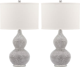 Safavieh Nicole 245-Inch H Bead Base Lamp Silver Mirror 