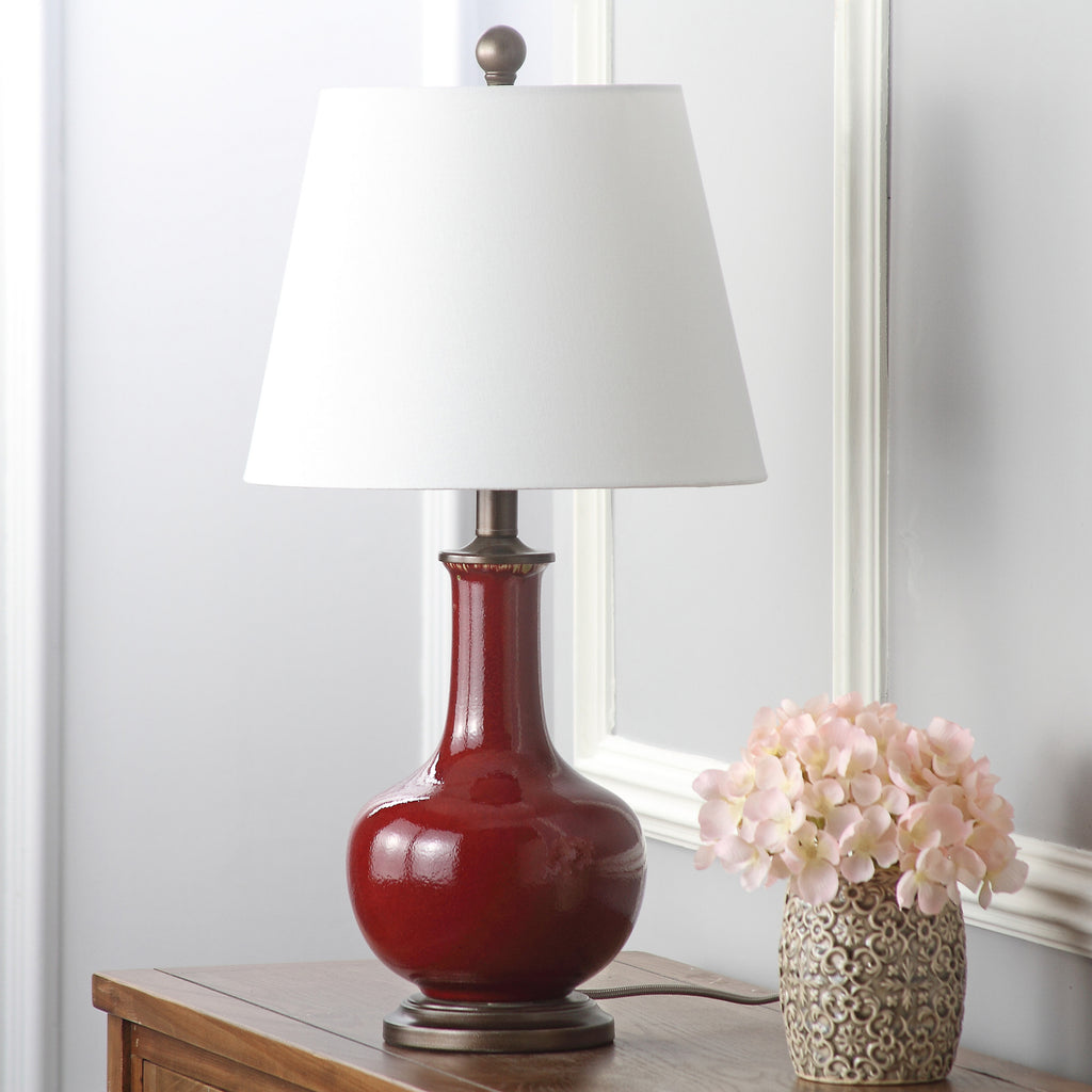 Safavieh Carolanne 235-Inch H Table Lamp Red  Feature