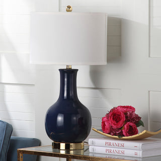 Safavieh Navy 275-Inch H Blue Ceramic Paris Lamp 