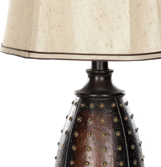 Safavieh Santa 285-Inch H Fe Faux Leather Lamp Brown Mirror 