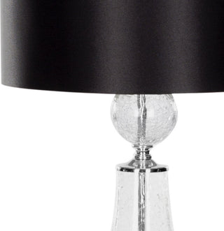 Safavieh Clear 255-Inch H Crackle Glass Table Lamp/Black Satin Shade Lamp 