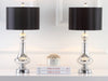 Safavieh Mercury 255-Inch H Crackle Glass Table Lamp/Black Satin Shade Ivory/Silver Lamp Mirror 