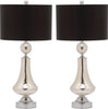 Safavieh Mercury 255-Inch H Crackle Glass Table Lamp/Black Satin Shade Ivory/Silver Lamp Mirror 