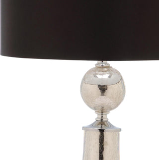 Safavieh Mercury 255-Inch H Crackle Glass Table Lamp/Black Satin Shade Ivory/Silver Lamp Mirror 