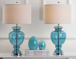 Safavieh Morocco 27-Inch H Blue Glass Table Lamp 