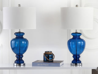 Safavieh Morocco Navy 27-Inch H Glass Table Lamp Mirror 