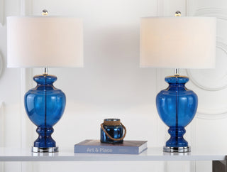 Safavieh Morocco Navy 27-Inch H Glass Table Lamp Mirror 