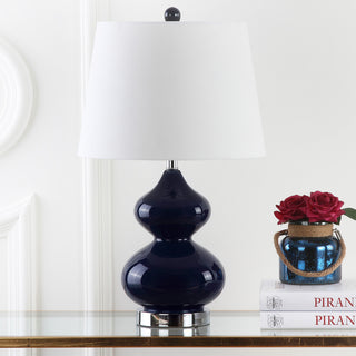 Safavieh Eva 24-Inch H Double Gourd Glass Lamp Navy 