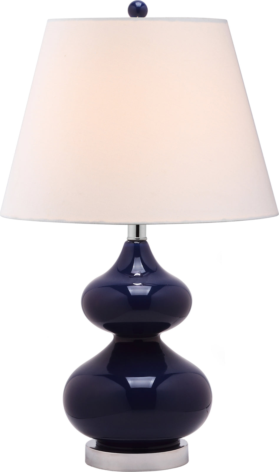 Safavieh Eva Double Gourd Glass Lamp Navy – Incredible Rugs and Decor