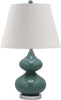 Safavieh Eva 24-Inch H Double Gourd Glass Lamp Marine Blue Mirror 
