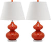 Safavieh Eva 24-Inch H Double Gourd Glass Lamp Blood Orange Mirror 