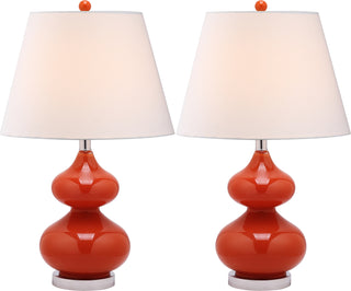 Safavieh Eva 24-Inch H Double Gourd Glass Lamp Blood Orange Mirror 