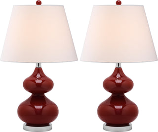 Safavieh Eva 24-Inch H Double Gourd Glass Lamp Red Mirror 