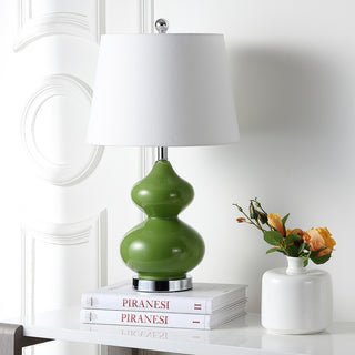 Safavieh Eva 24-Inch H Double Gourd Glass Lamp Green 