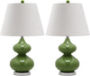 Safavieh Eva 24-Inch H Double Gourd Glass Lamp Green 