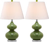 Safavieh Eva 24-Inch H Double Gourd Glass Lamp Green 